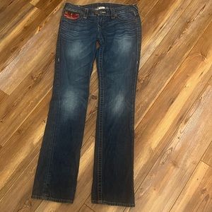 True Religion jeans Billy baja serape pattern pocket gridiron